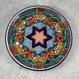 Hand-Painted Talavera Ceramic Decorative Plate Signed